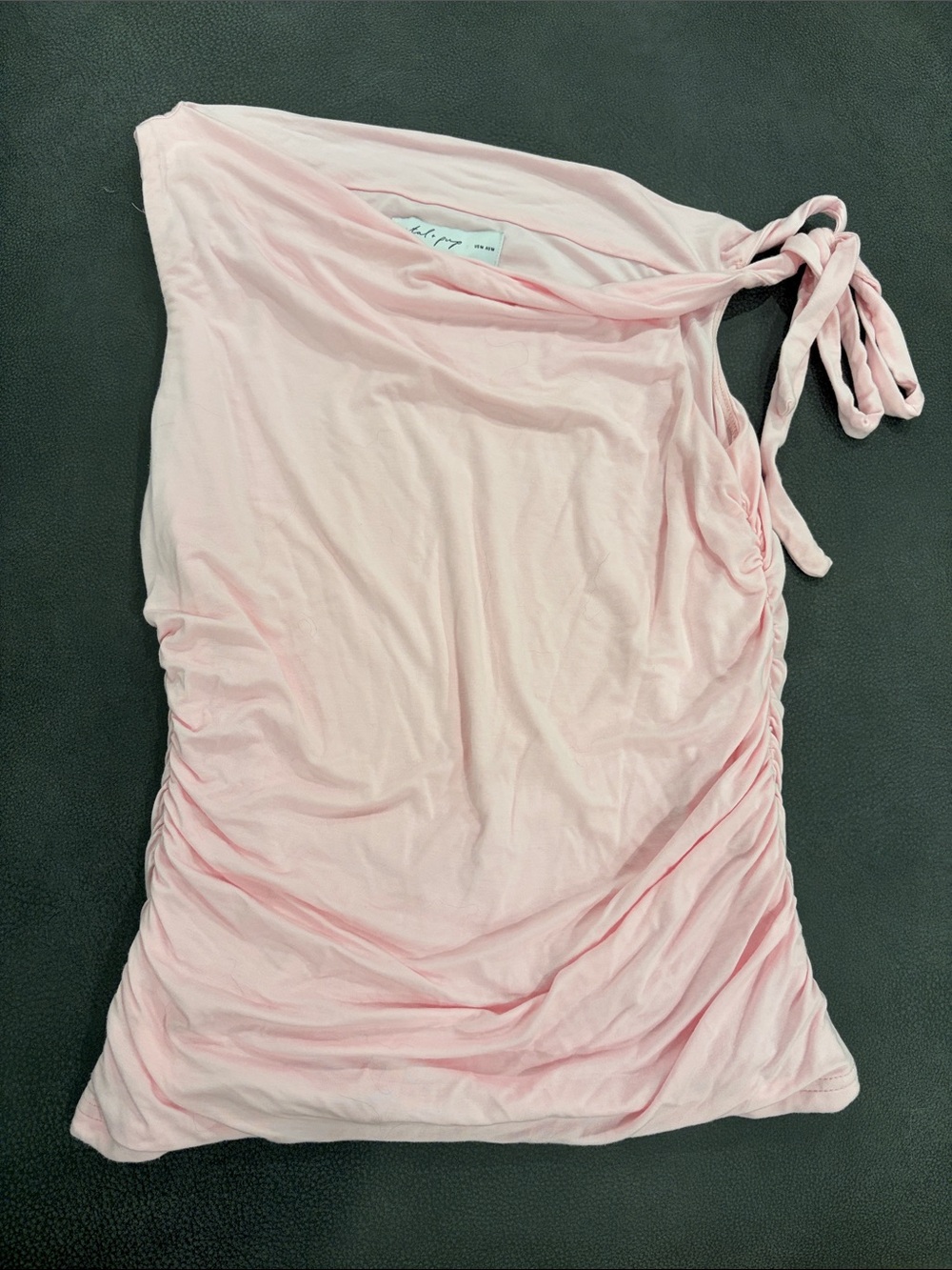 Petal & Pup Pale Pink One-Shoulder Tie Dress